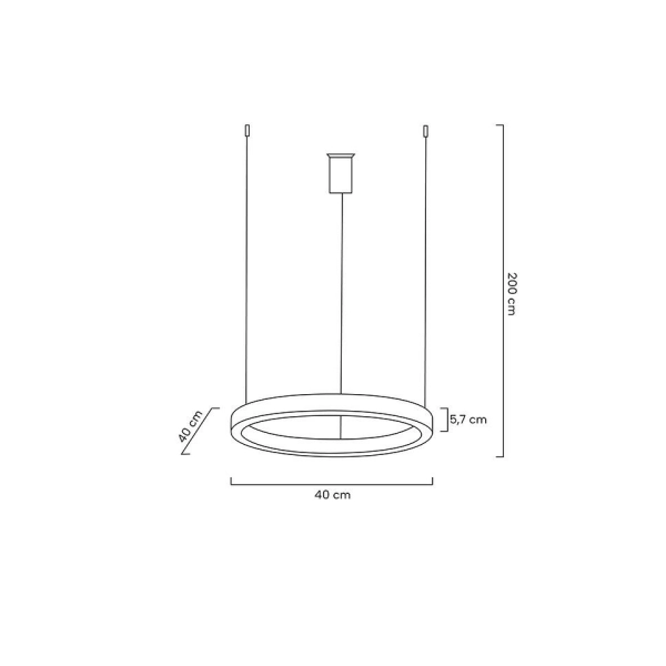 Lampa wisząca RING 40 srebrna - LED, stal polerowana